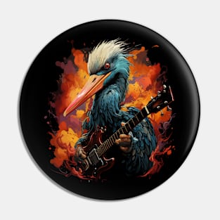 Stork Playing Guitar Pin