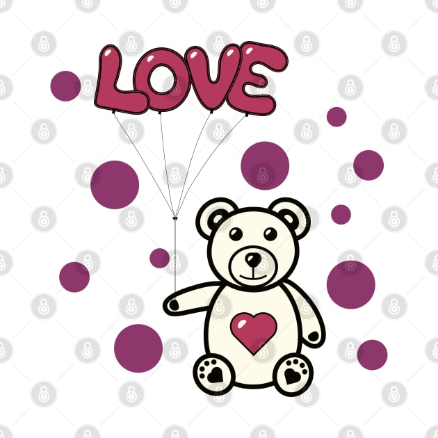 A sweet teddy bear, full of love by RomArte