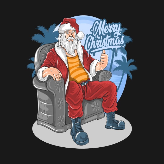 Christmas Santa Claus Sit Down On Sofa Chair by YousifAzeez