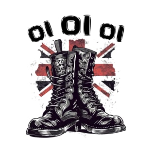 Oi Oi Oi Punk Rock With Combat Boots - Oi Punk T-Shirt