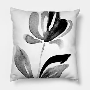 Happy Floral BW Full Size Image Pillow