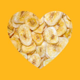 Banana Chips Snack Food Photo Heart T-Shirt