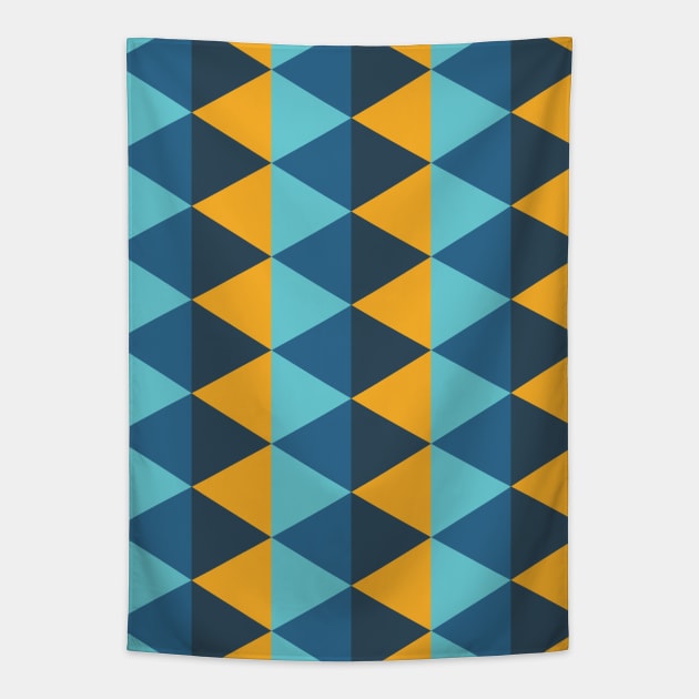 Yellow and Blue Triangle Seamless Pattern 004#002 Tapestry by jeeneecraftz