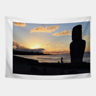 Moai in the Sunset - Rapa Nui - Easter Island Tapestry