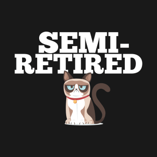 Semi-Retired Crazy Cat Sarcastic Retirement Party Office Planner T-Shirt