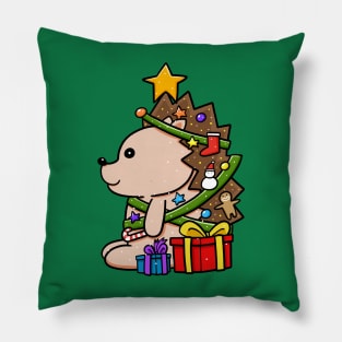 Hedgehog christmas tree Pillow