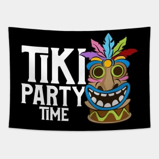 Adorable & Cute Tiki Party Time Island Luau Themed Tapestry