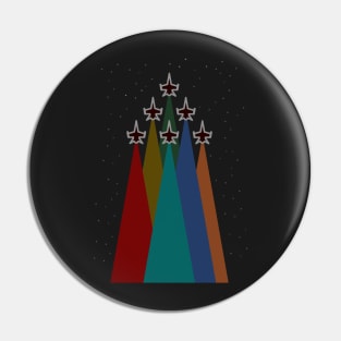 Cool and Colorful Spaceship T-Shirt Pin