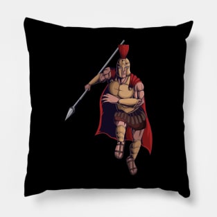 Spartan warrior mascot character design vector illustration Pillow