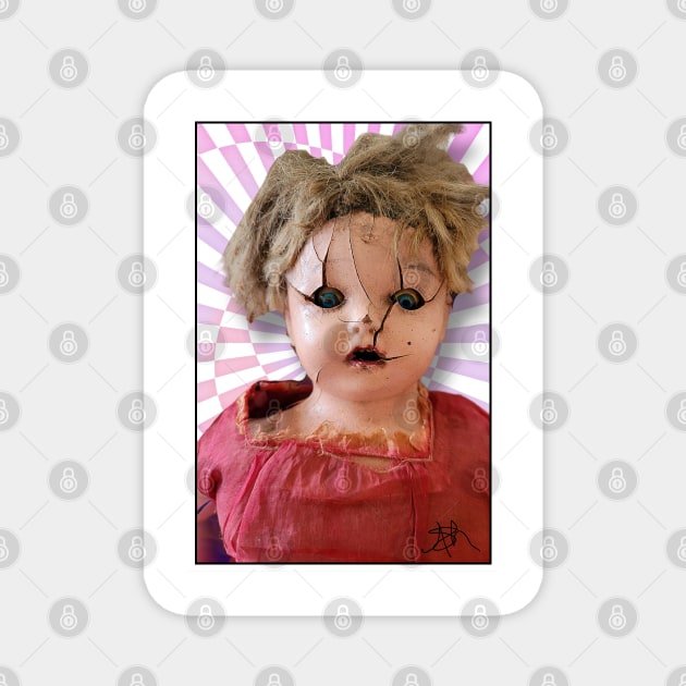 All Cracked Up Creepy Doll Magnet by ALL ASH