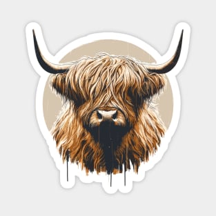 Funny vintage scottish highland cow heilan coo Magnet