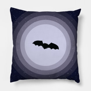 Bat Silhouette on Full Moon Pillow