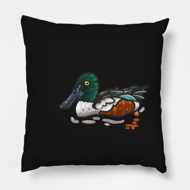 Northern Shoveler Pillow by Ginboy