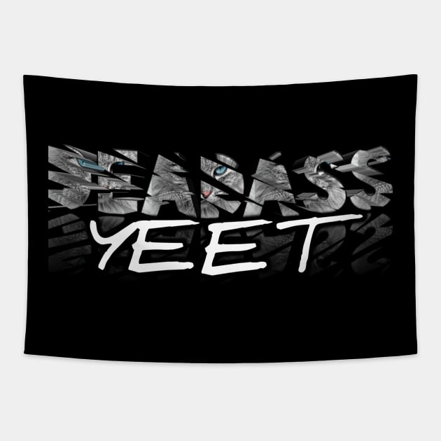 Deadass Yeet Cat Claw Scratch Tapestry by MaystarUniverse