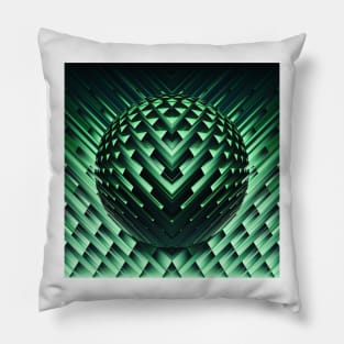 space invaders as a green sphere Pillow