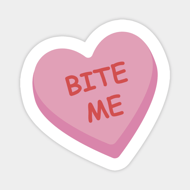 "Bite Me" Candy Heart Magnet by burlybot