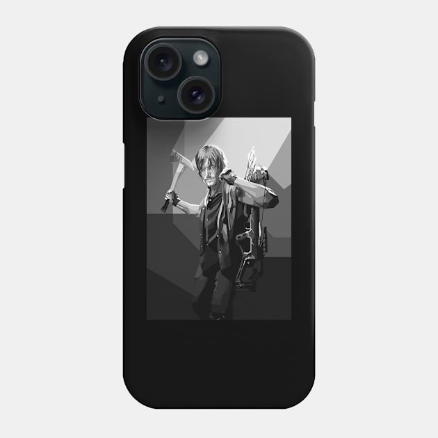 Daryl Dixon WPAP Pop art Black & white Phone Case by godansz