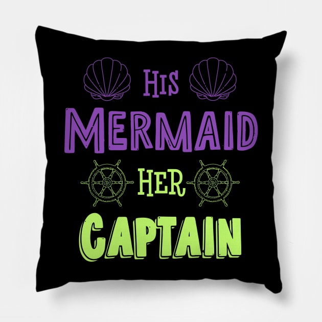 His Mermaid Her Captain Pillow by UnderDesign