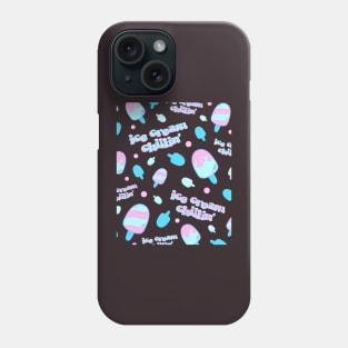 Aesthetic Bubblegum Ice Cream Chillin' Logo Design Phone Case