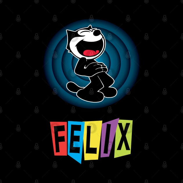 Felix the Cat Cartoon | Cat Laughing Happy Blue Vintage Retro by VogueTime