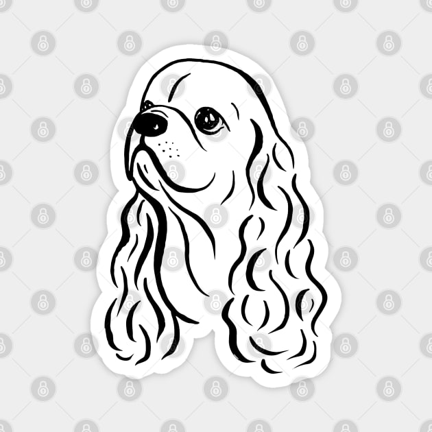 American Cocker Spaniel (Black and White) Magnet by illucalliart