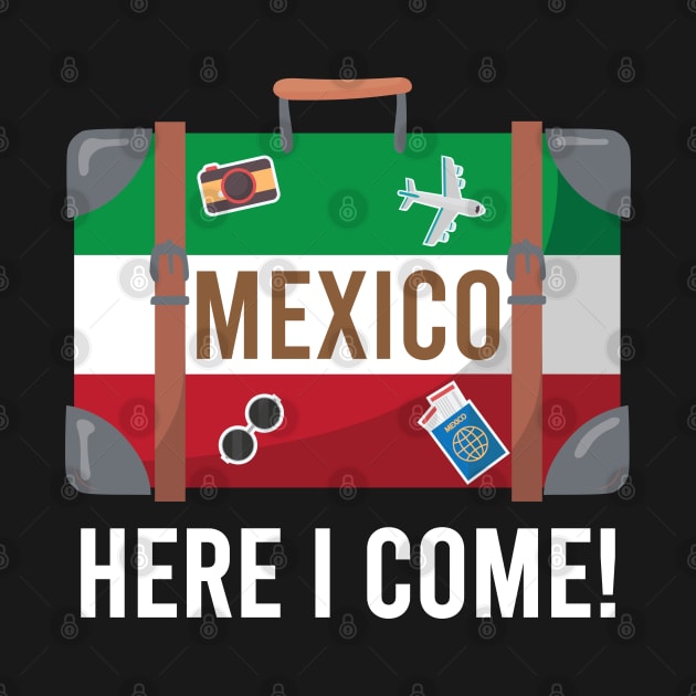 I love Mexico. Mexico flag suitcase travel design by alltheprints