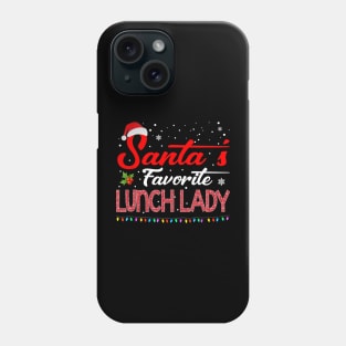 Santa's Favorite Lunch Lady Christmas Santa Hat Lights Phone Case