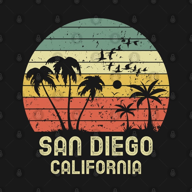 San Diego California Retro Vintage Sunset Aesthetic by Inspire Enclave