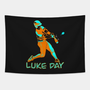 LUKE DAY RETRO BASEBALL PLAYER Tapestry