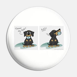 Throw My Ball?  - Sausage Prince Comics Pin