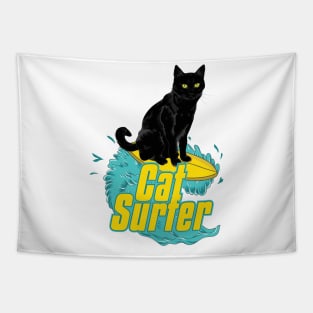 Cat Surfer Tapestry