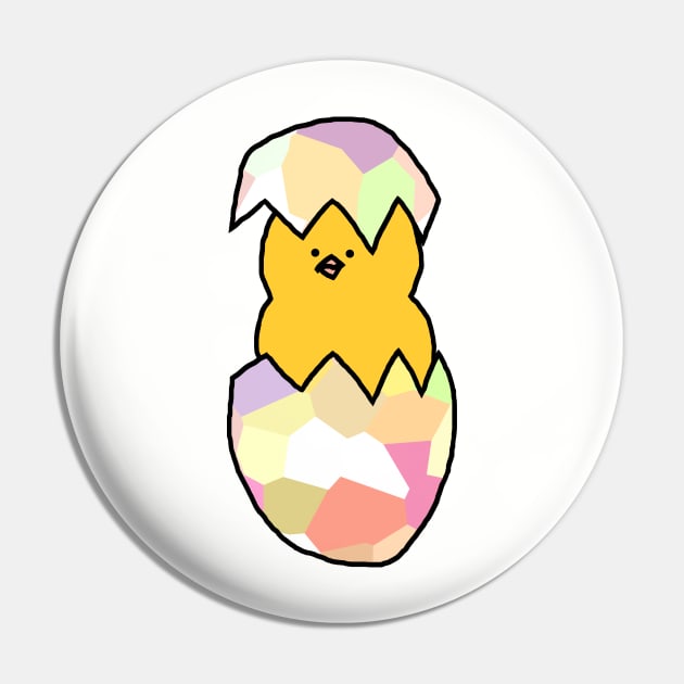 Cute Baby Chicken in Easter Egg Pin by ellenhenryart