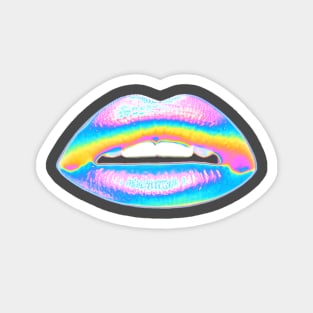 New Holographic Lips on Pink Magnet