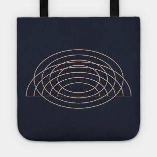 Peach Fuzz Minimal Ellipse Geometric Line Drawing Tote