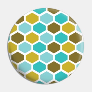 Bestagons Hexagon Mod Print Mid Century Pattern Pin