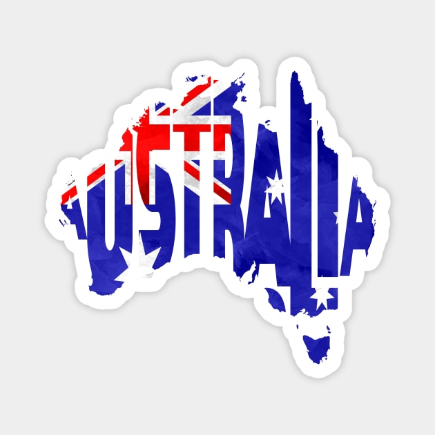 Australia Typo Map Magnet by inspirowl