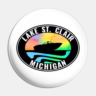 Lake Saint Clair Michigan Laptop Bumper Boat Boating Fishing St. Pin