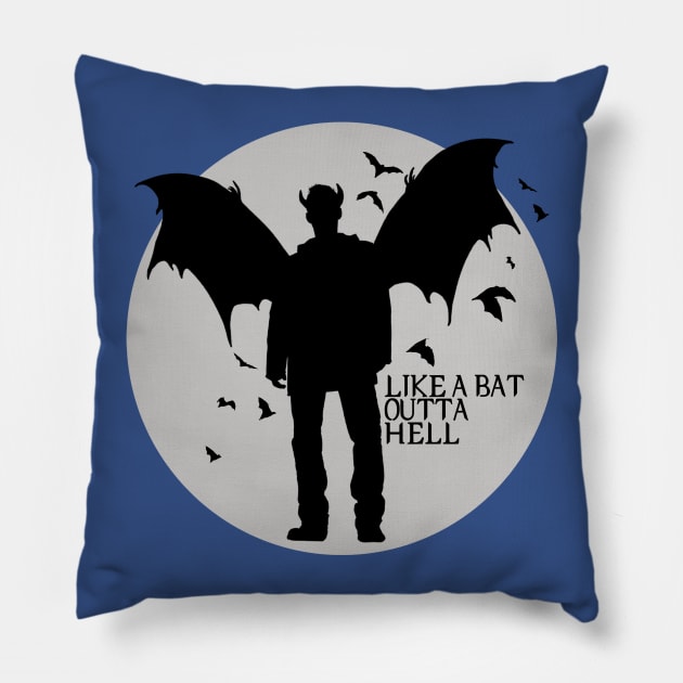 Like a bat outta hell Pillow by vanhelsa124