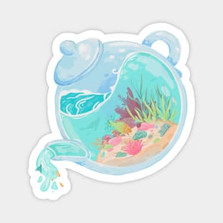 Sea Pot with Coral Reef and Fish Magnet