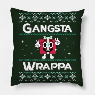 Gangsta Wrappa - Ugly Sweater Pillow