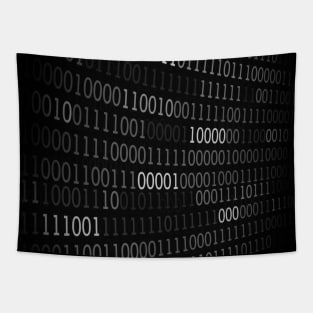 Black and white binary code design Tapestry