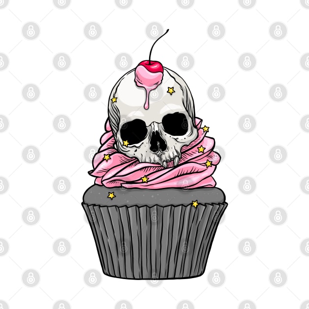 Pink Skull Cupcake by OccultOmaStore