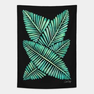 Seafoam Banana Leaves Tapestry