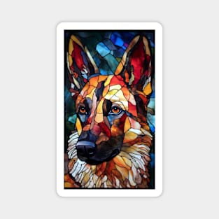 Stained Glass Style German Shepherd Dog Magnet