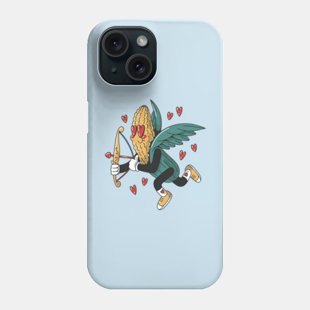 corn with wings and an arrow is holding a heart Phone Case by MN-STORE