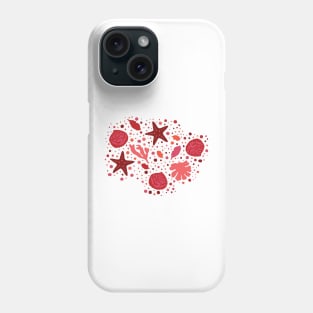 Ocean lover with Our Ocean-Inspired Red and pink Aesthetic, sea coral, sealife, red hues, orange, dark Phone Case