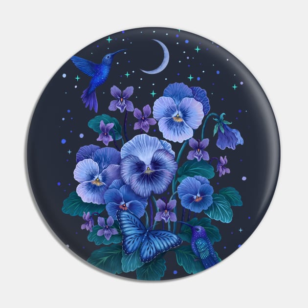 February Flower - Violet Pin by Episodic Drawing