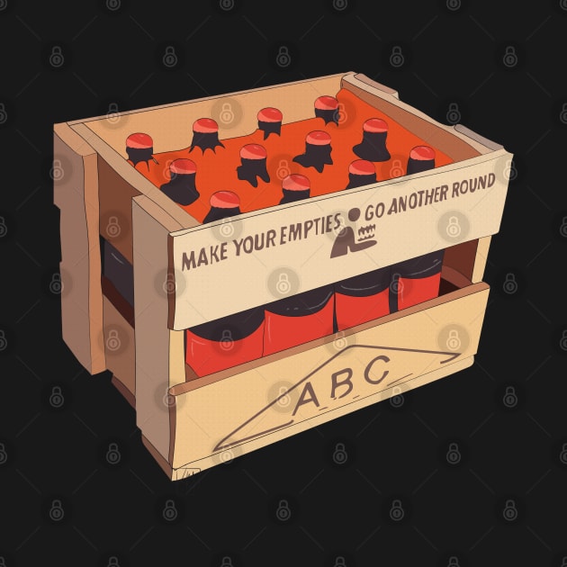 Hand Drawn New Zealand Crate - Orange by 4amStudio