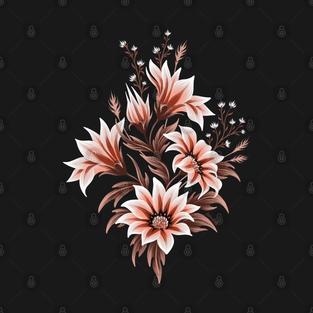 Gazania Floral - Black Brown by andreaalice