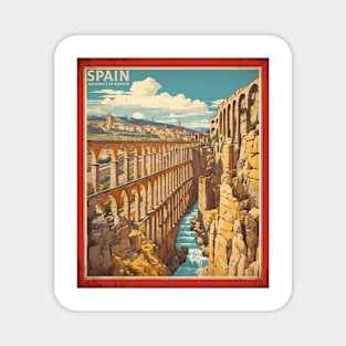 Aqueduct of Segovia Spain Travel Tourism Retro Vintage Art Magnet